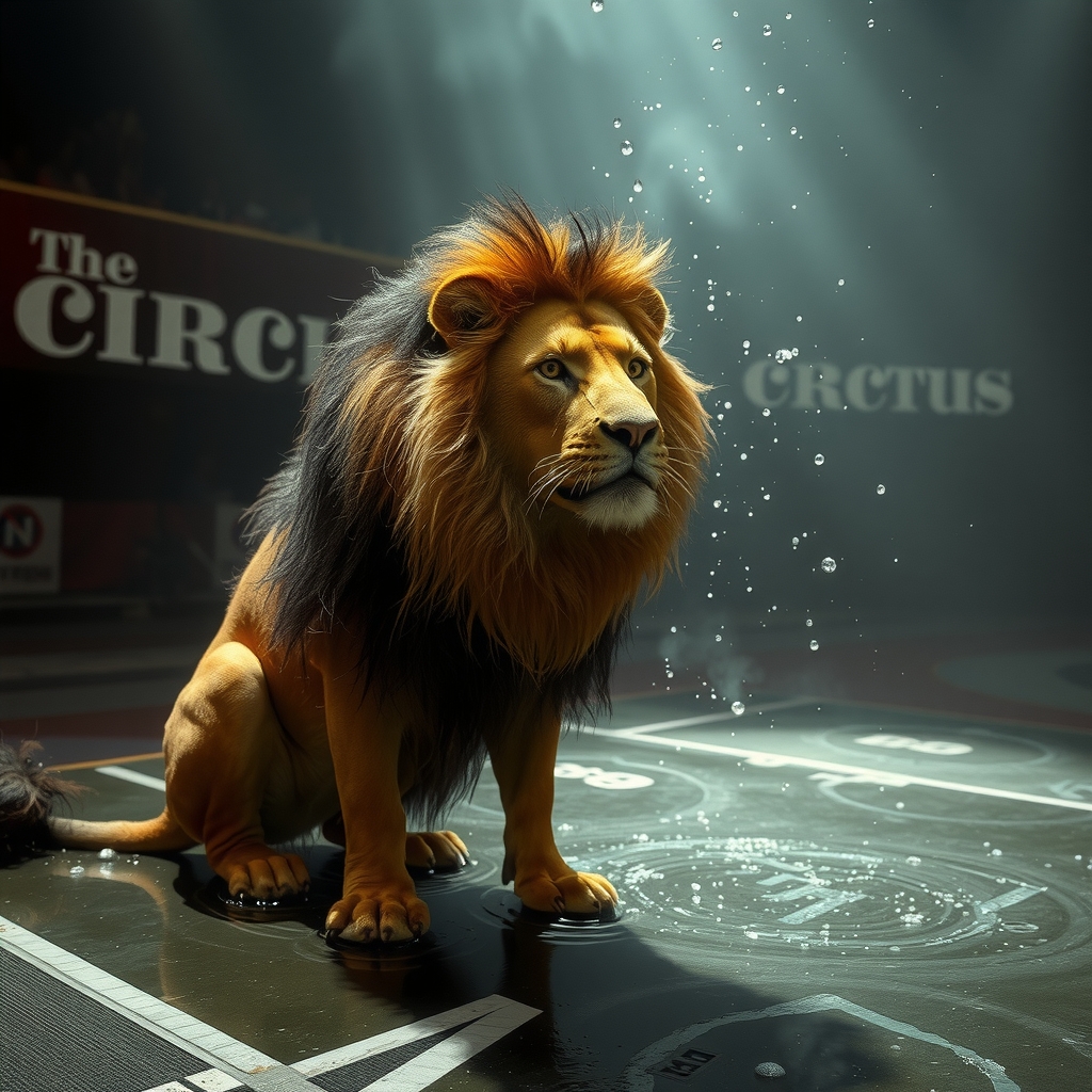 Circus Floor Leaking Water Naked Lion Ai Aigazou