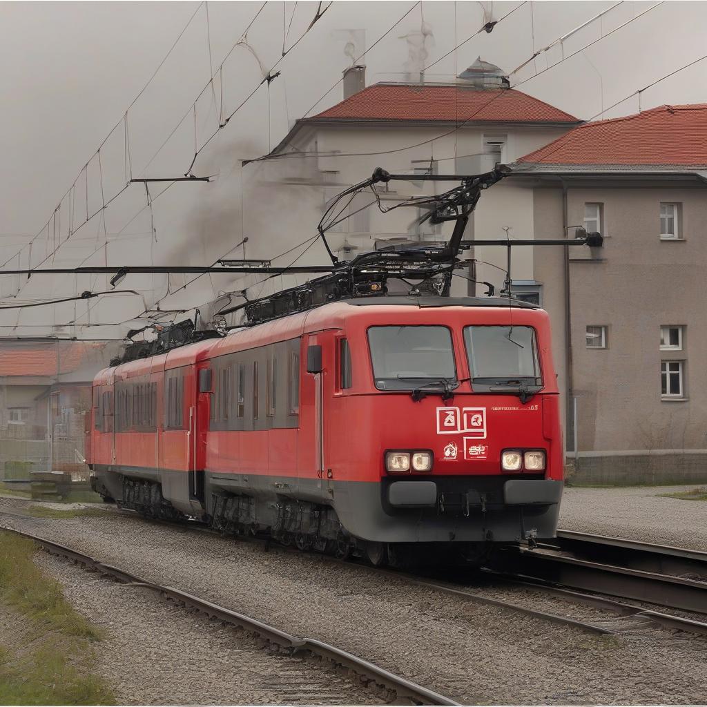 electric locomotive with pantograph on roof 1 front window 1 side window streamlined by Ücretsiz AI Görüntü Oluşturucu - Giriş gerektirmez✨ | AIGAZOU