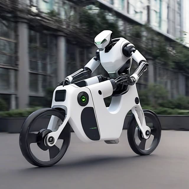 自転車を自動で動かしてくれるロボット電動自転車みたいな見た目 by Free AI Image Generator & Maker - No login required✨ | AIGAZOU