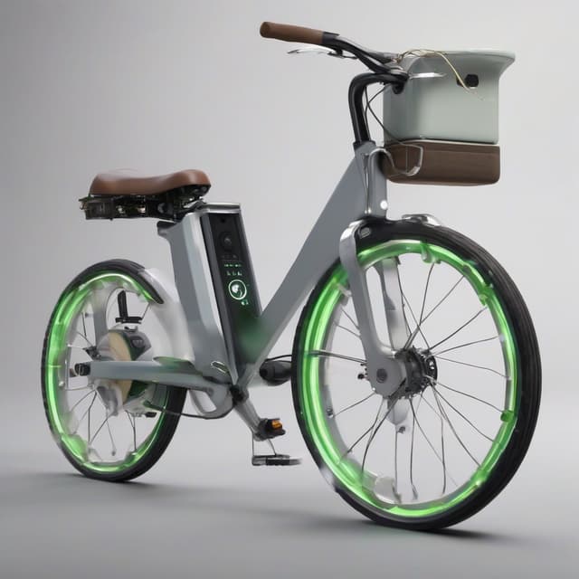 自転車を自動で動かしてくれる電動自転車みたいな見た目ペダル付き by Free AI Image Generator & Maker - No login required✨ | AIGAZOU